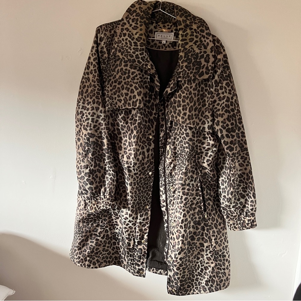 Vintage Pelle Studio Leopard Print Trench Coat - Brown & Black